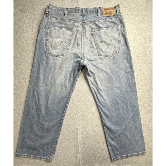 Levis 569 Jeans Mens 38x30 Blue Denim Loose Straight Fit Zip Fly